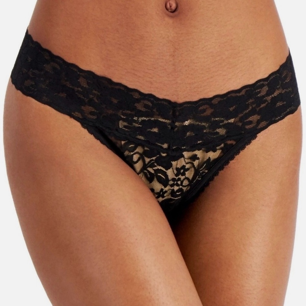 INC International Concepts Women s Lace Thong Panties, Black L